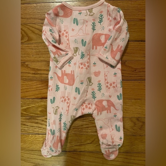 Carter’s: Just One You | pink zoo animal footed pajamas | baby girl 3mo - Picture 2 of 5